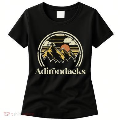 Adirondacks Mountains New York Vintage Hiking Camp Retro Women's T-Shirt