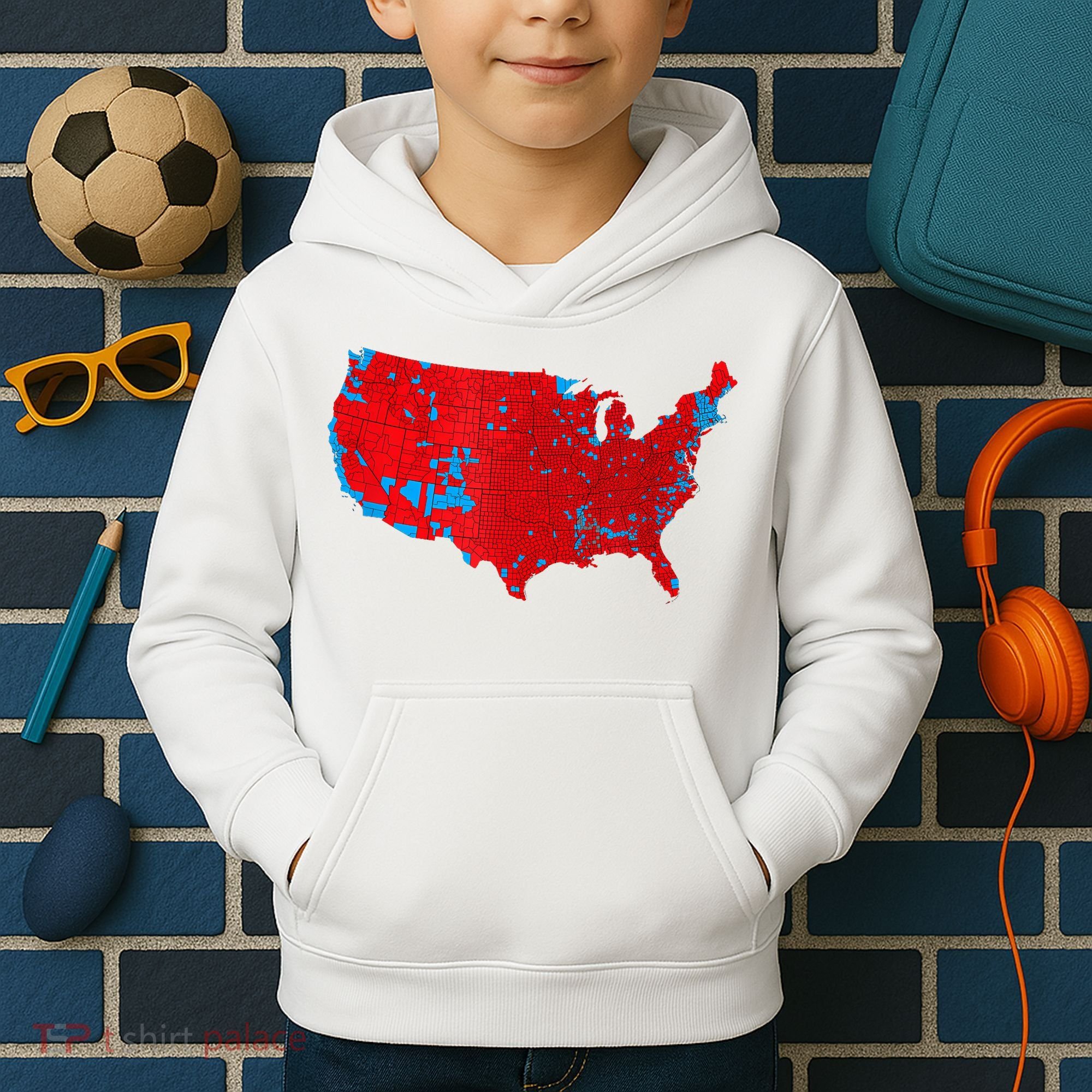 Accurate Map Of 2024 Election Results Kids Hoodie