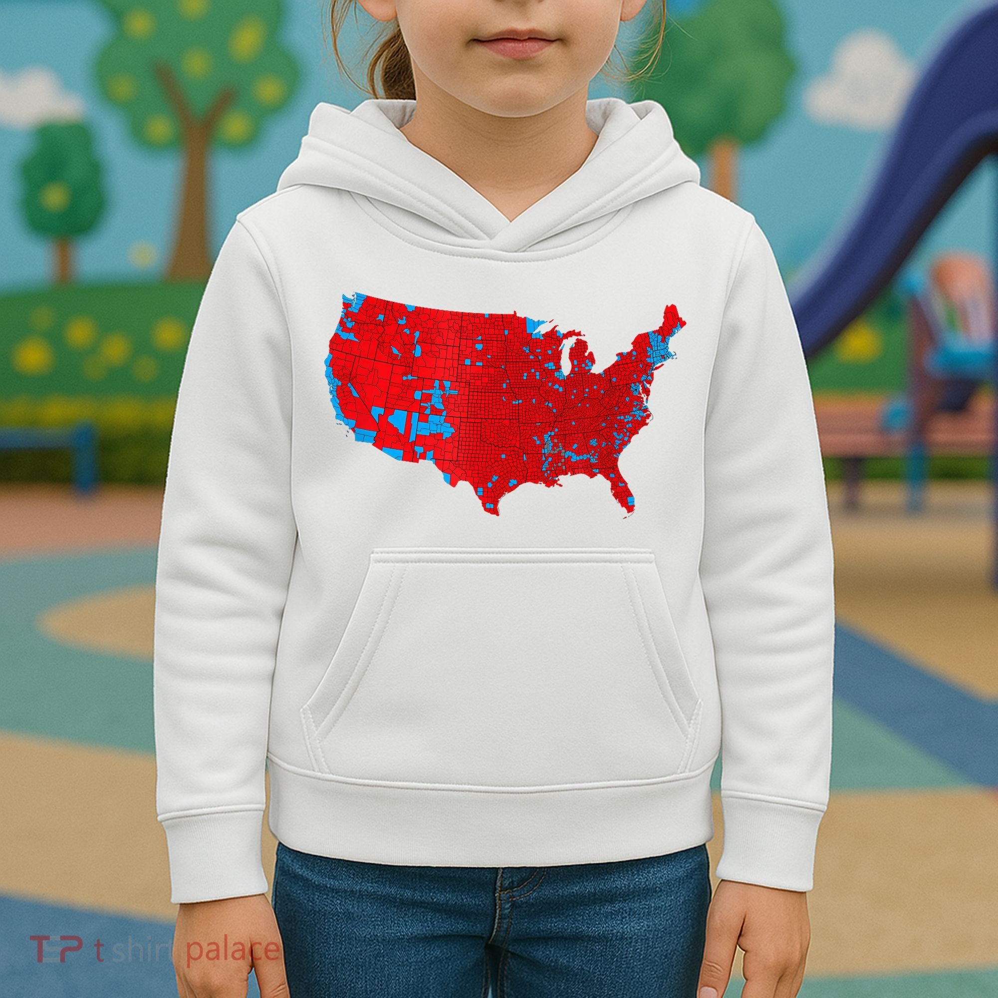 Accurate Map Of 2024 Election Results Kids Hoodie