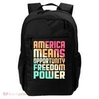America Means Opportunity Freedom Power Backpack thumb 0