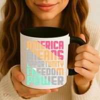 America Means Opportunity Freedom Power Coffee Mug thumb 3