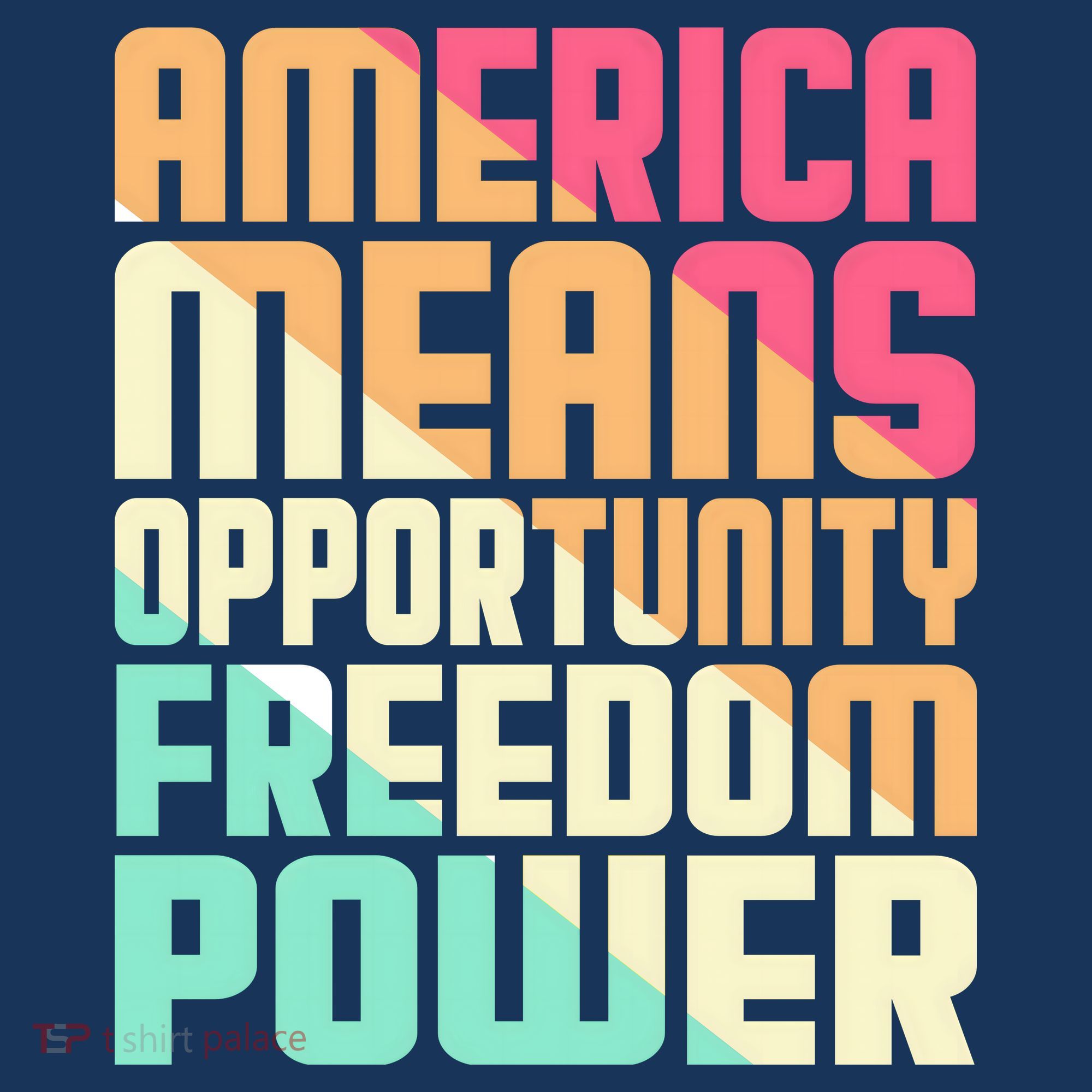 America Means Opportunity Freedom Power USA-Made Doggie Bandana