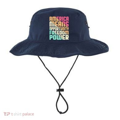 America Means Opportunity Freedom Power Bucket Hat