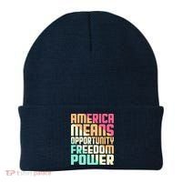 America Means Opportunity Freedom Power Beanie thumb 0