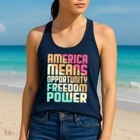 America Means Opportunity Freedom Power Women's Tank Top thumb 2