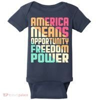 America Means Opportunity Freedom Power Baby Bodysuit thumb 0