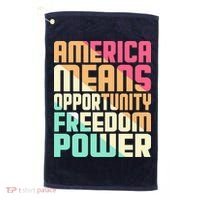 America Means Opportunity Freedom Power Golf Towel thumb 0