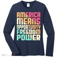 America Means Opportunity Freedom Power Women's Long Sleeve Shirt thumb 0