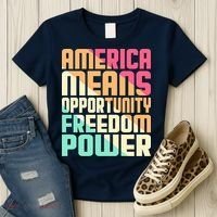 America Means Opportunity Freedom Power Women's T-Shirt thumb 3