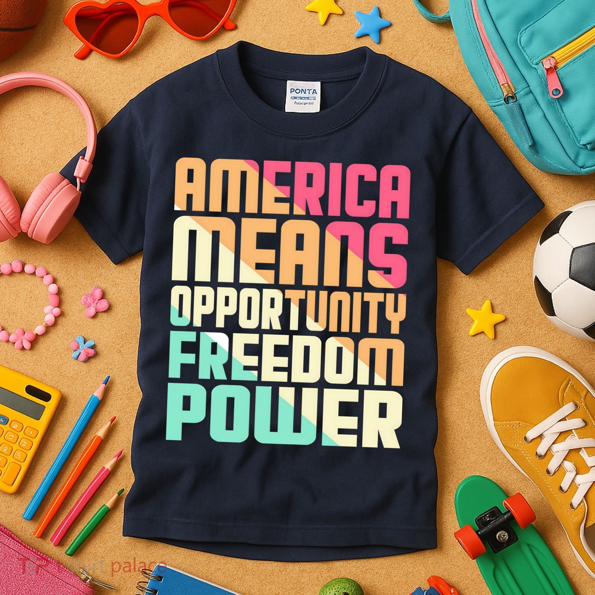 America Means Opportunity Freedom Power Kids T-Shirt
