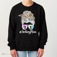 Archery Mom Of An Archer Mama Messy Bun Archery Mother Gift Women's Sweatshirt thumb 0