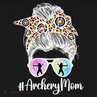 Archery Mom Of An Archer Mama Messy Bun Archery Mother Gift USA-Made Doggie Bandana thumb 2