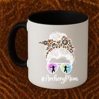 Archery Mom Of An Archer Mama Messy Bun Archery Mother Gift Coffee Mug thumb 2