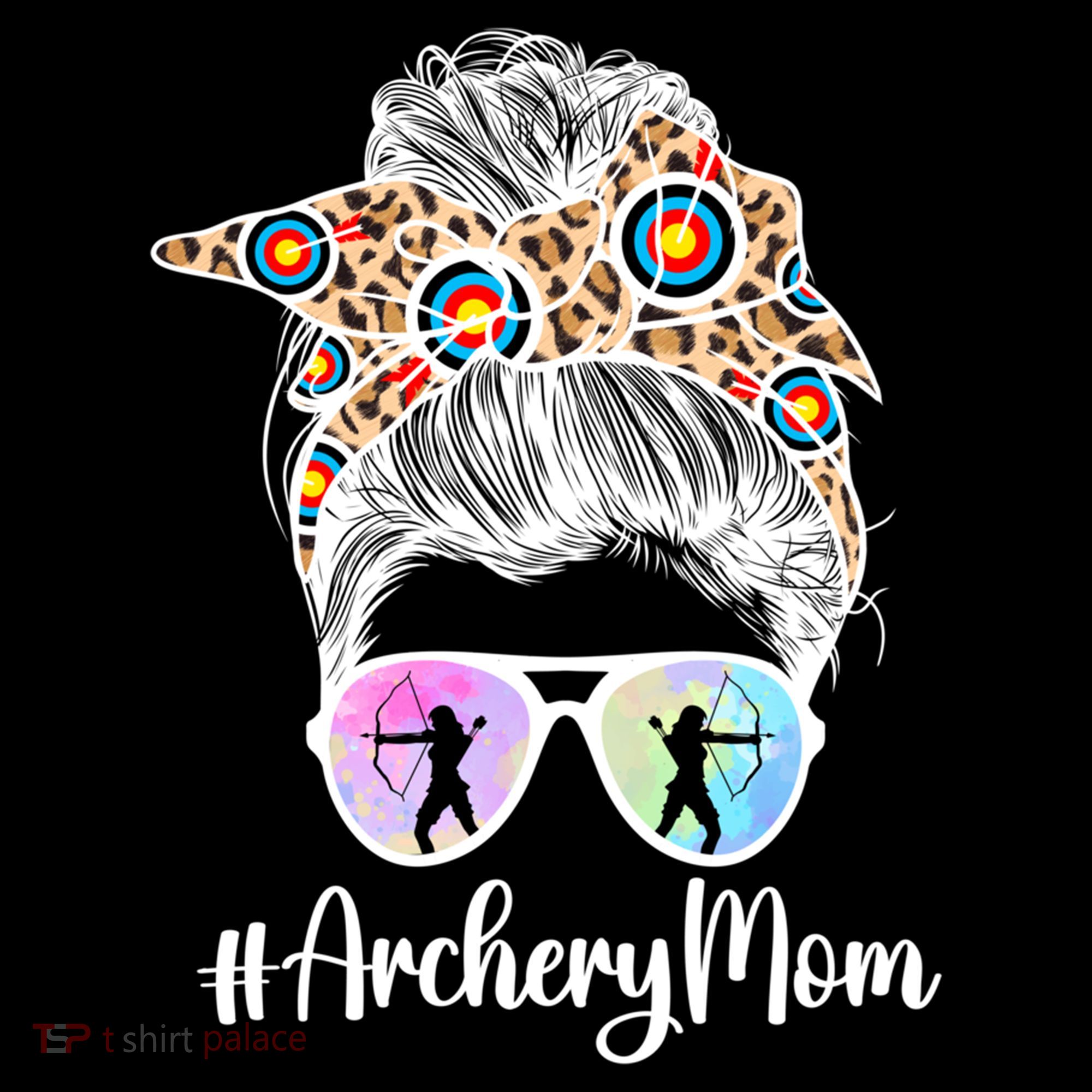Archery Mom Of An Archer Mama Messy Bun Archery Mother Gift Coffee Mug