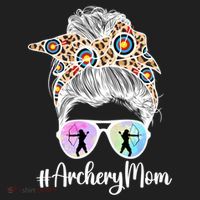 Archery Mom Of An Archer Mama Messy Bun Archery Mother Gift Beanie thumb 2