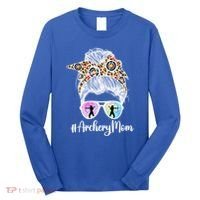 Archery Mom Of An Archer Mama Messy Bun Archery Mother Gift Long Sleeve Shirt thumb 0