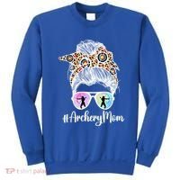 Archery Mom Of An Archer Mama Messy Bun Archery Mother Gift Sweatshirt thumb 0