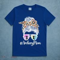 Archery Mom Of An Archer Mama Messy Bun Archery Mother Gift T-Shirt thumb 5