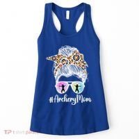 Archery Mom Of An Archer Mama Messy Bun Archery Mother Gift Women's Tank Top thumb 0