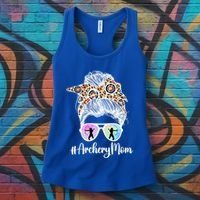Archery Mom Of An Archer Mama Messy Bun Archery Mother Gift Women's Tank Top thumb 3