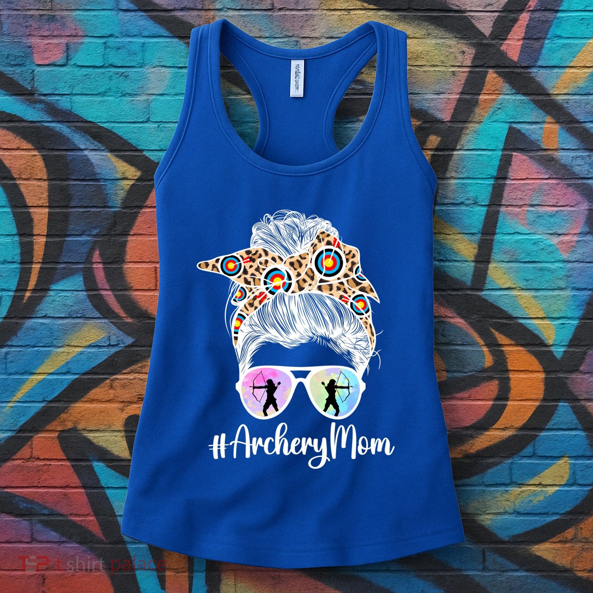 Archery Mom Of An Archer Mama Messy Bun Archery Mother Gift Women's Tank Top