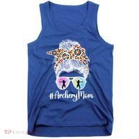 Archery Mom Of An Archer Mama Messy Bun Archery Mother Gift Tank Top thumb 0