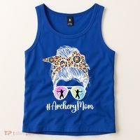 Archery Mom Of An Archer Mama Messy Bun Archery Mother Gift Tank Top thumb 2