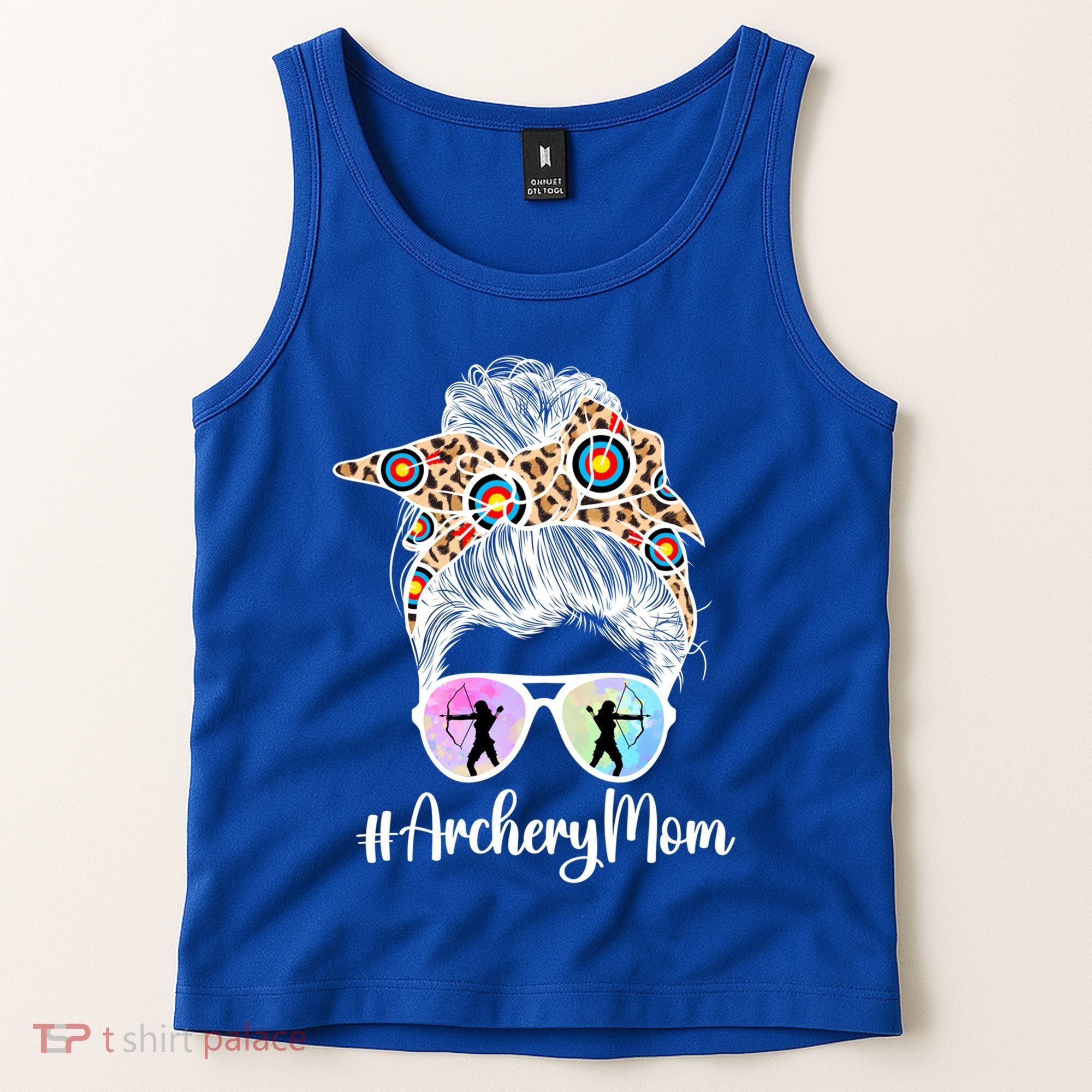 Archery Mom Of An Archer Mama Messy Bun Archery Mother Gift Tank Top