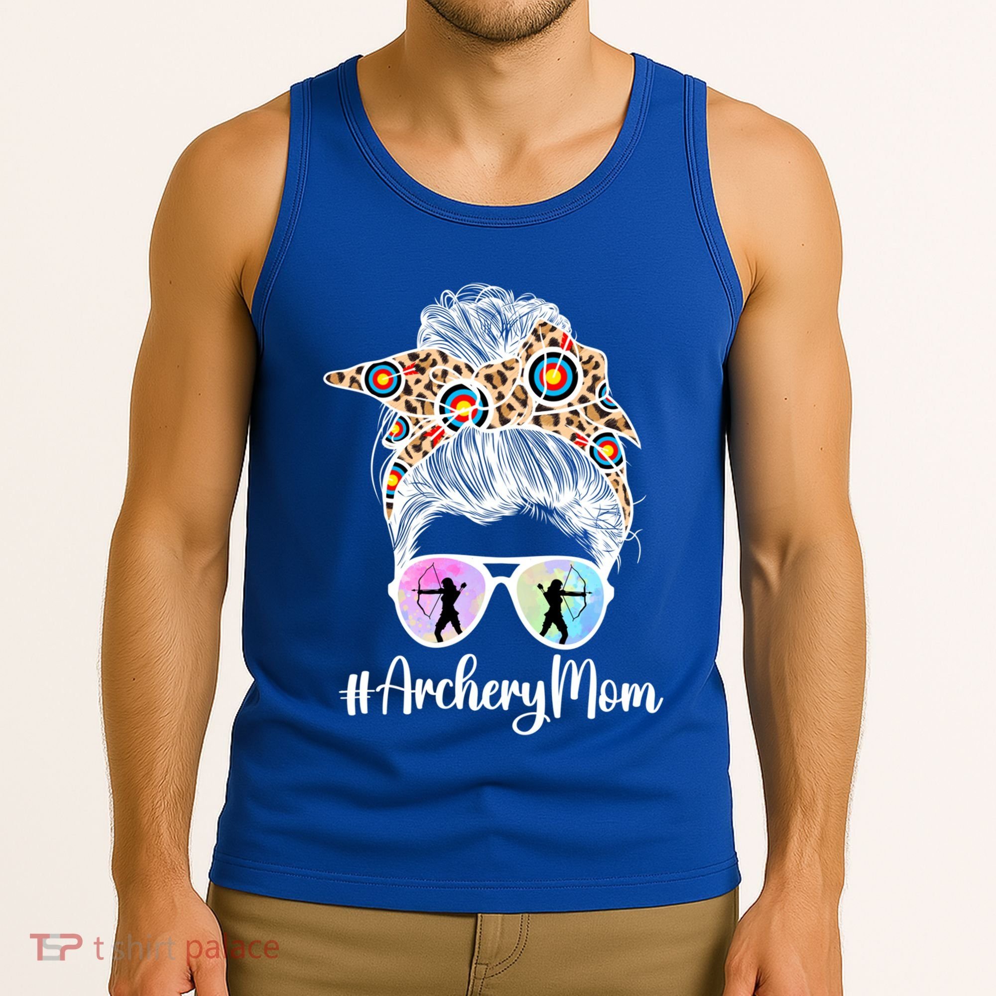 Archery Mom Of An Archer Mama Messy Bun Archery Mother Gift Tank Top