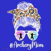 Archery Mom Of An Archer Mama Messy Bun Archery Mother Gift Women's Long Sleeve Shirt thumb 2