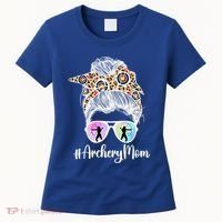 Archery Mom Of An Archer Mama Messy Bun Archery Mother Gift Women's T-Shirt thumb 0