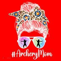 Archery Mom Of An Archer Mama Messy Bun Archery Mother Gift Santa Hat thumb 1