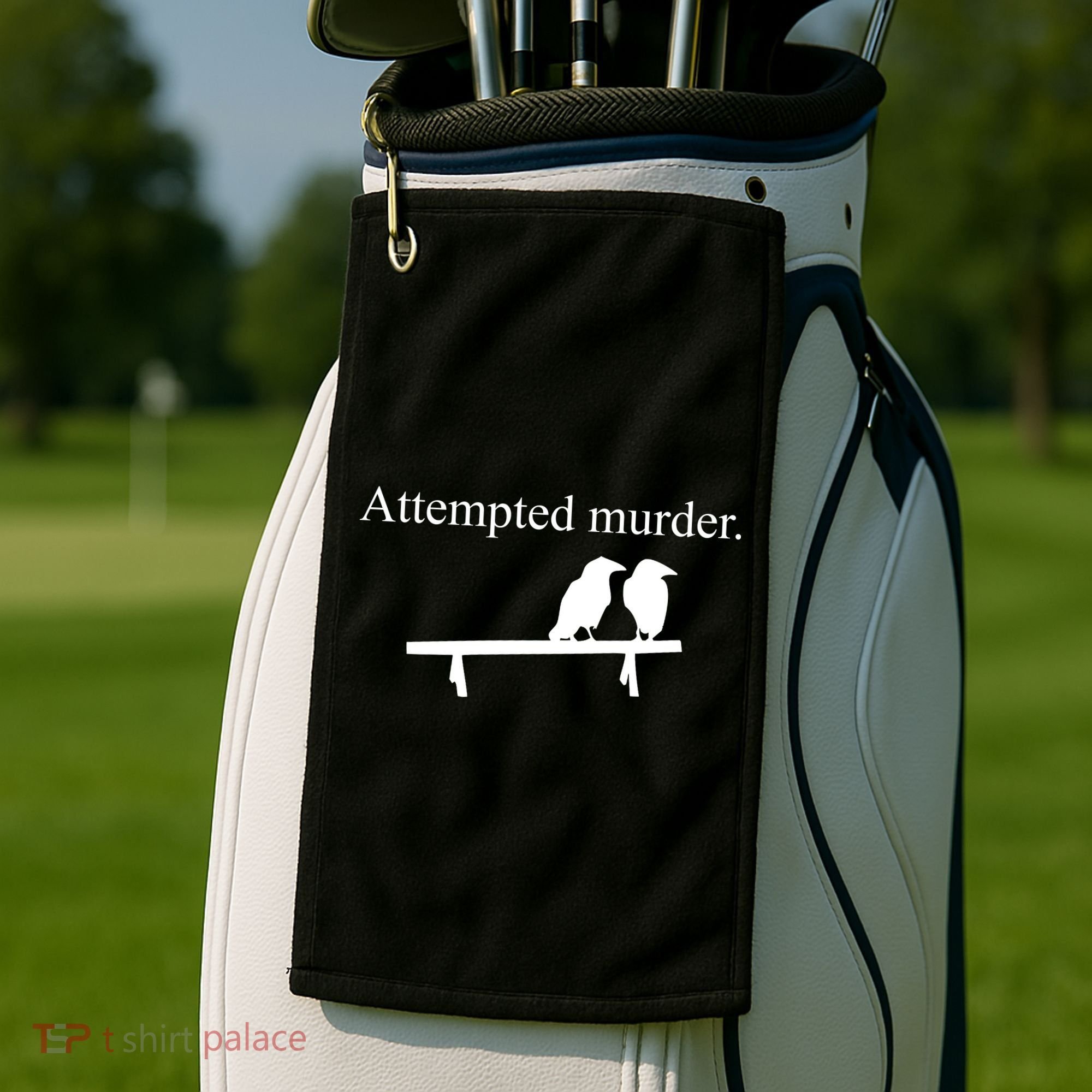 Attempted Murder Of Crows Funny Golf Towel