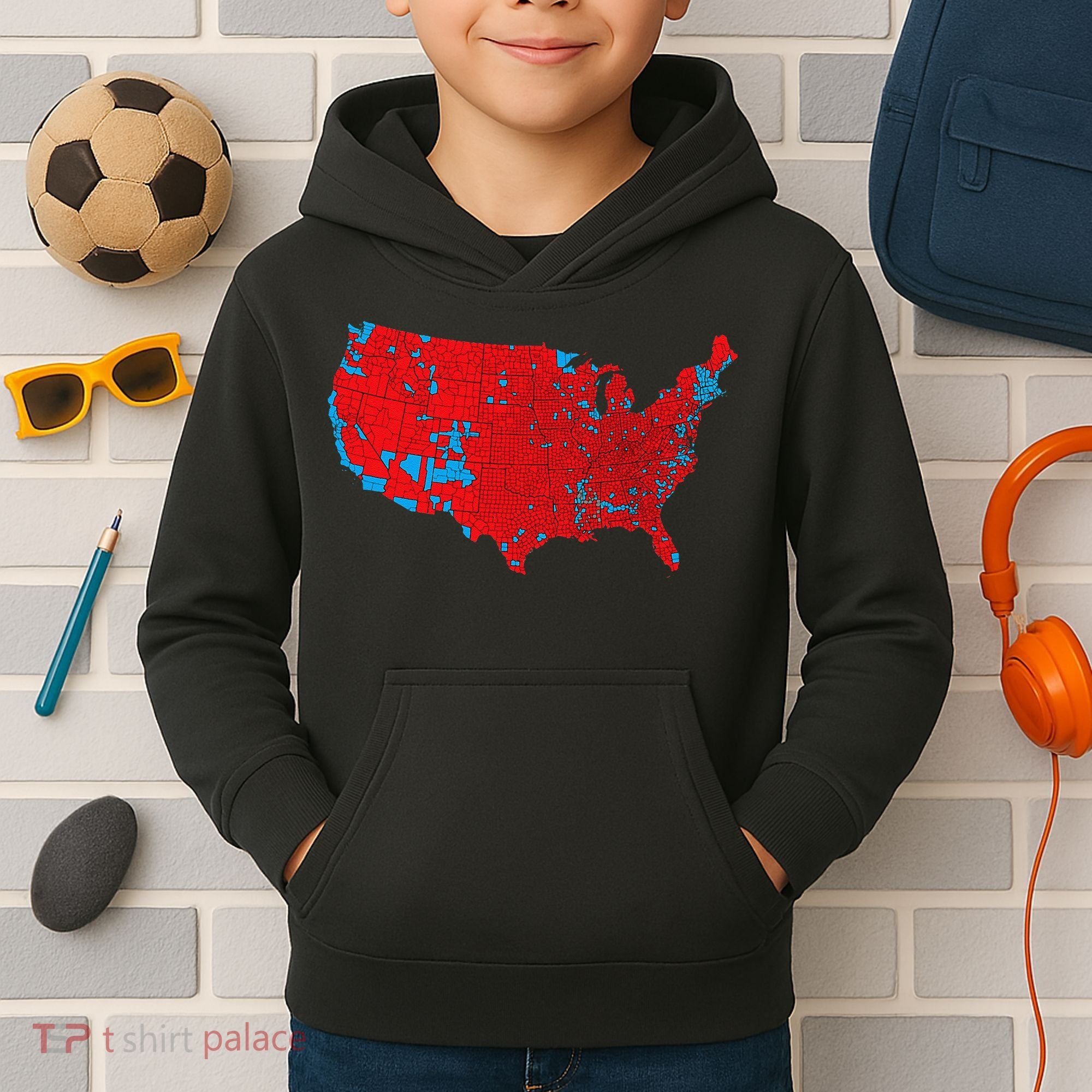 Accurate Map Of 2024 Election Results Kids Hoodie