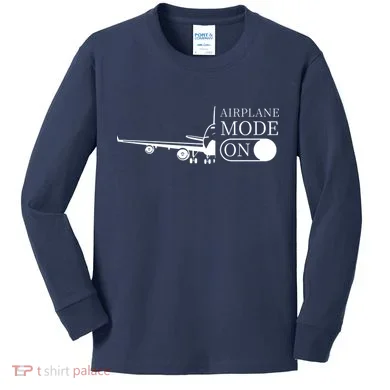 Airplane Mode On Kids Long Sleeve Shirt