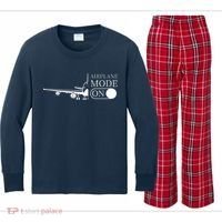 Airplane Mode On Kids Long Sleeve Plaid Pajama Set thumb 0