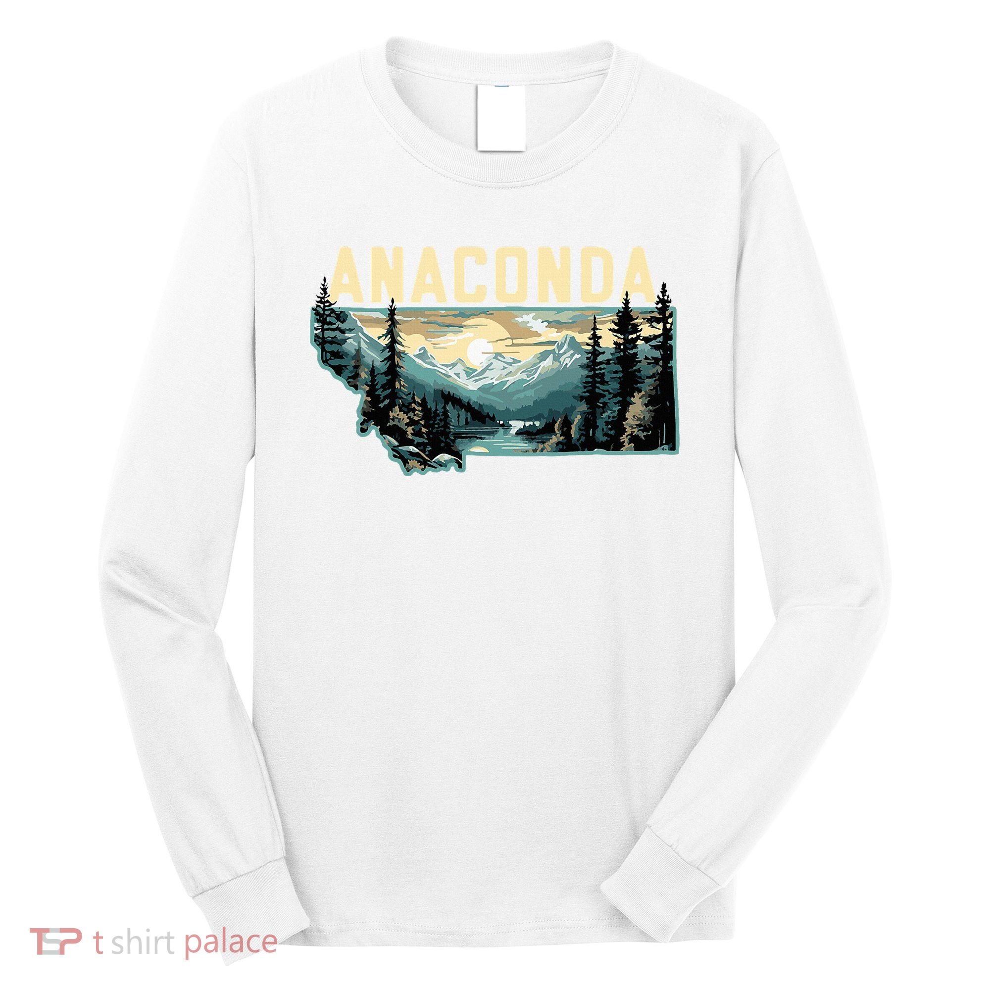 Anaconda Montana Outdoor Art Retro Hiking Long Sleeve Shirt
