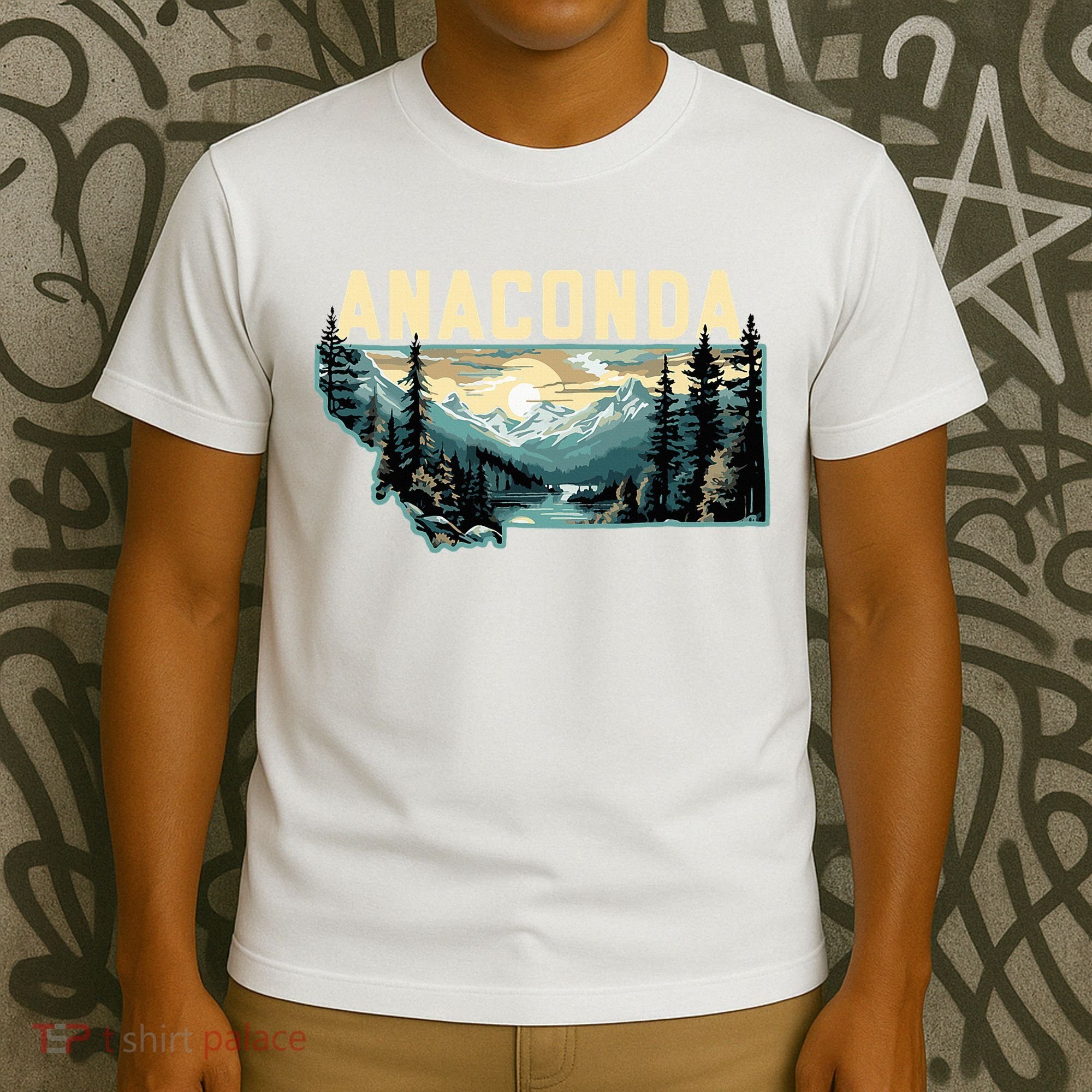 Anaconda Montana Outdoor Art Retro Hiking T-Shirt
