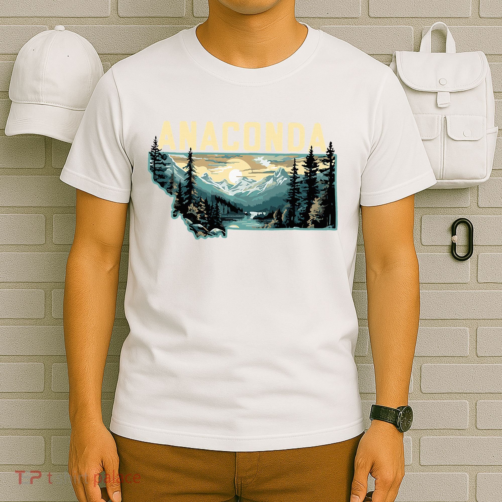 Anaconda Montana Outdoor Art Retro Hiking T-Shirt
