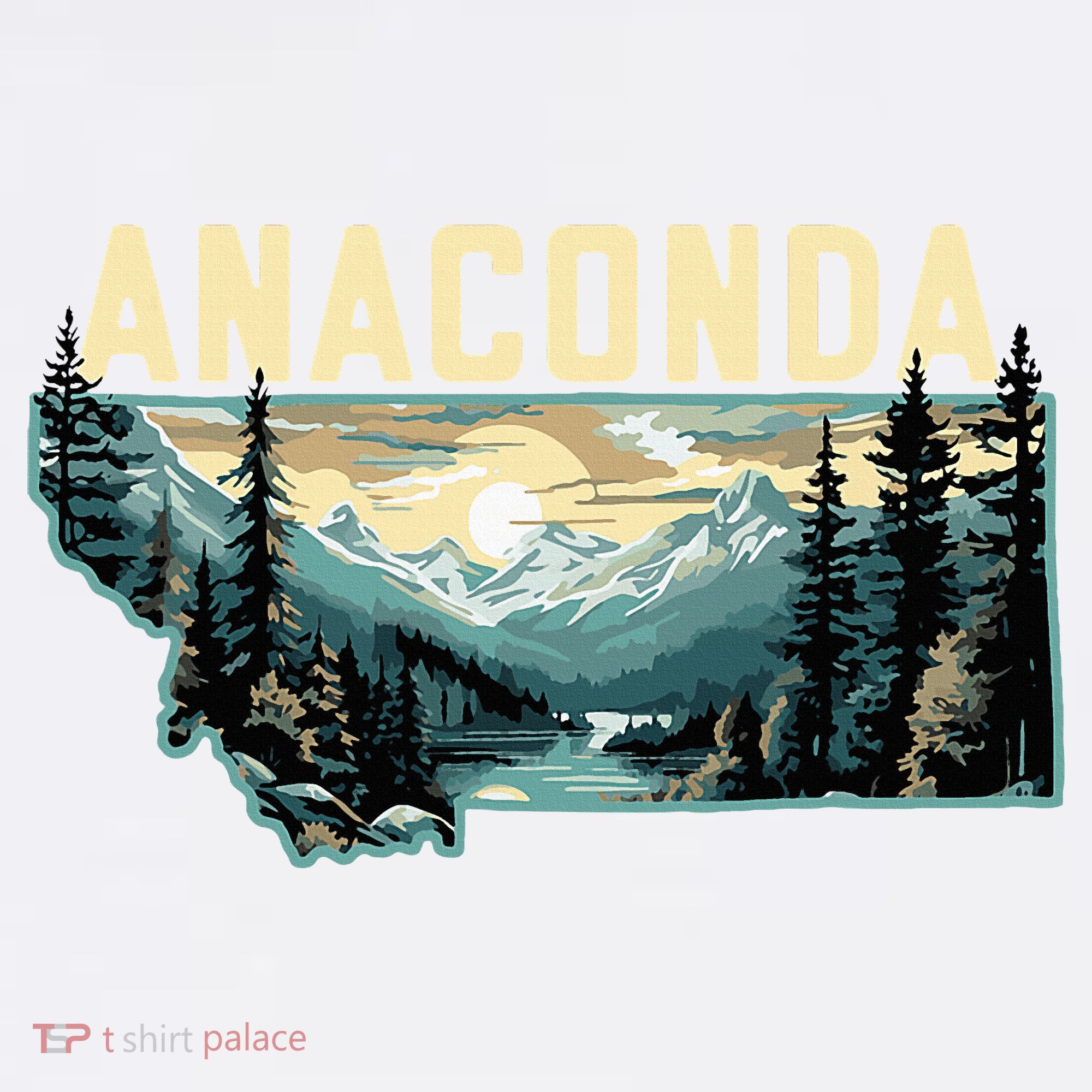 Anaconda Montana Outdoor Art Retro Hiking T-Shirt