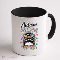 Autism Mom Puzzle Piece Awareness Advocate Support Messy Coffee Mug thumb 1