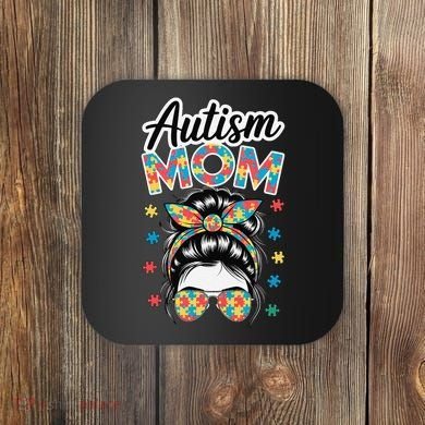 Autism Mom Puzzle Piece Awareness Advocate Support Messy Coaster