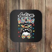 Autism Mom Puzzle Piece Awareness Advocate Support Messy Coaster thumb 0
