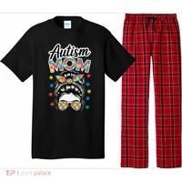 Autism Mom Puzzle Piece Awareness Advocate Support Messy Pajama Set thumb 0