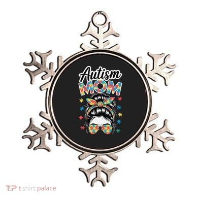 Autism Mom Puzzle Piece Awareness Advocate Support Messy Ornament