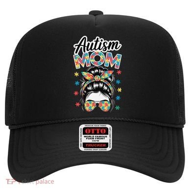 Autism Mom Puzzle Piece Awareness Advocate Support Messy Hat