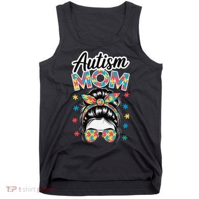 Autism Mom Puzzle Piece Awareness Advocate Support Messy Tank Top