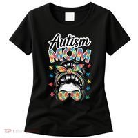 Autism Mom Puzzle Piece Awareness Advocate Support Messy Women's T-Shirt thumb 0