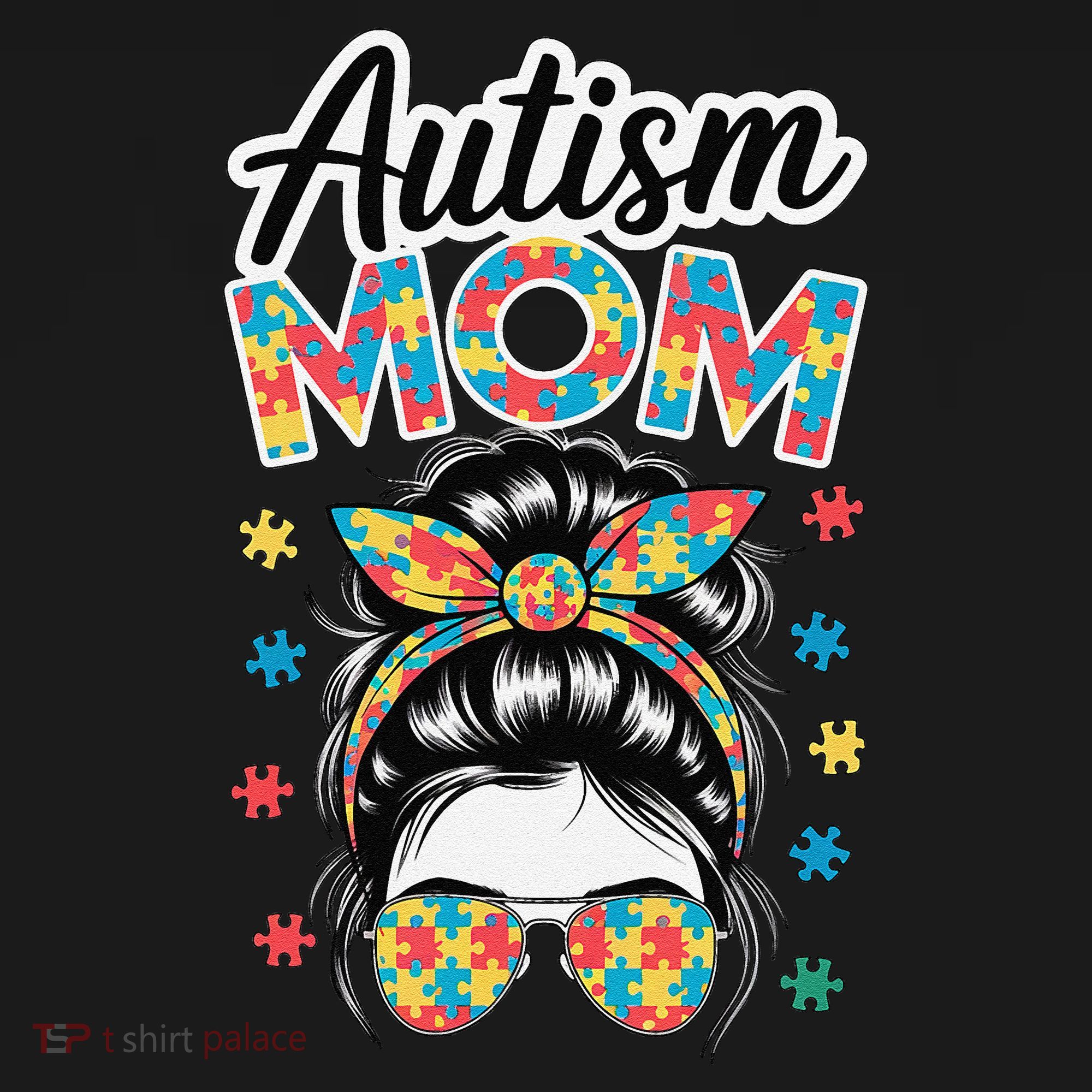 Autism Mom Puzzle Piece Awareness Advocate Support Messy Kids Sweatshirt