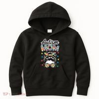 Autism Mom Puzzle Piece Awareness Advocate Support Messy Kids Hoodie thumb 0